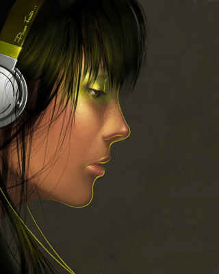 Girl With Headphones sfondi gratuiti per HTC Pure