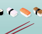 Sushi Lunch wallpaper 176x144