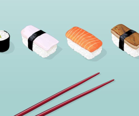 Sushi Lunch wallpaper 480x400