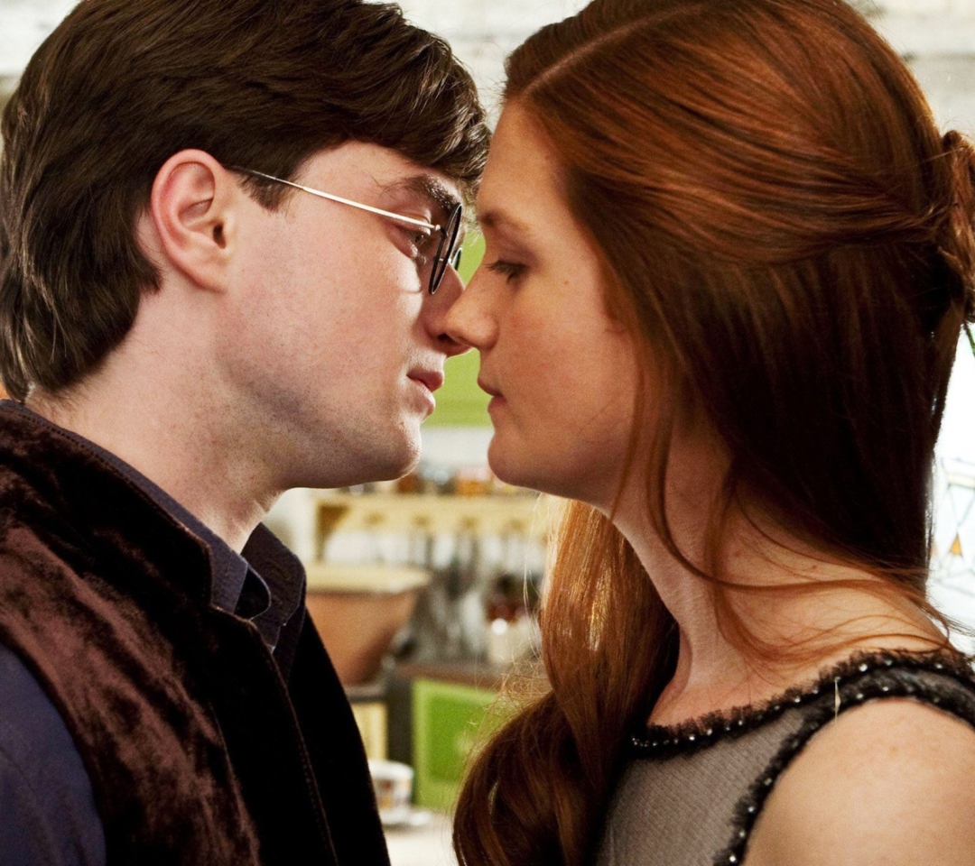 Das Harry Potter & Ginny Kiss Wallpaper 1080x960