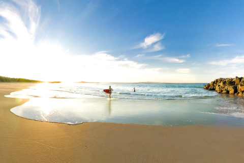 Fondo de pantalla New Smyrna, Florida - Surfers Beach 480x320