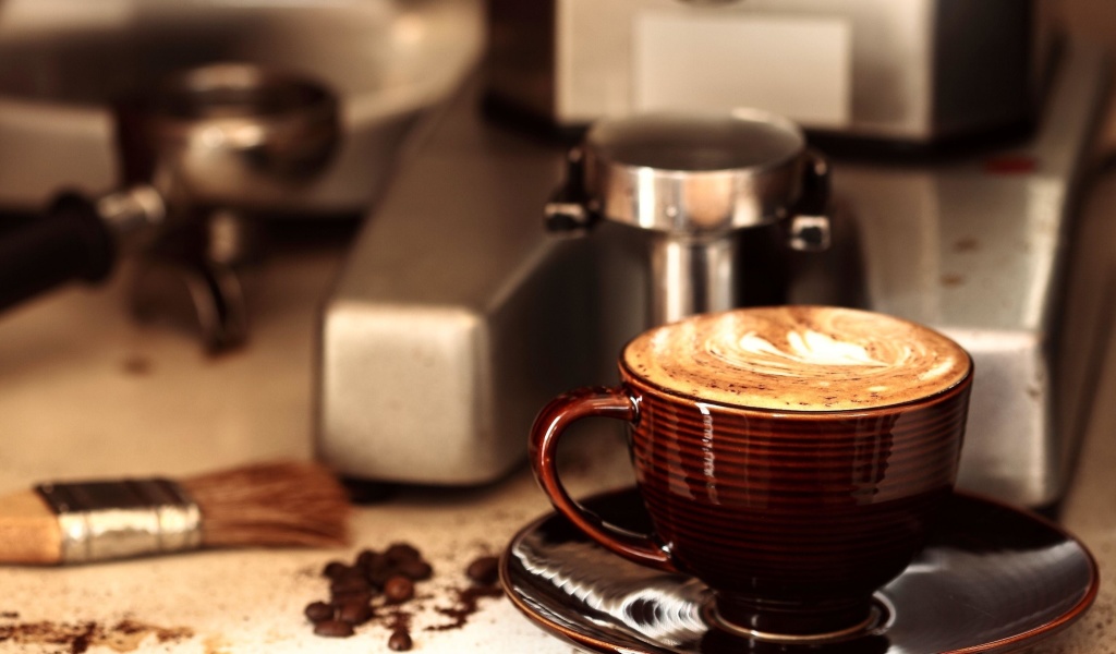 Das Coffee Machine for Cappuccino Wallpaper 1024x600