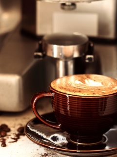 Обои Coffee Machine for Cappuccino 240x320