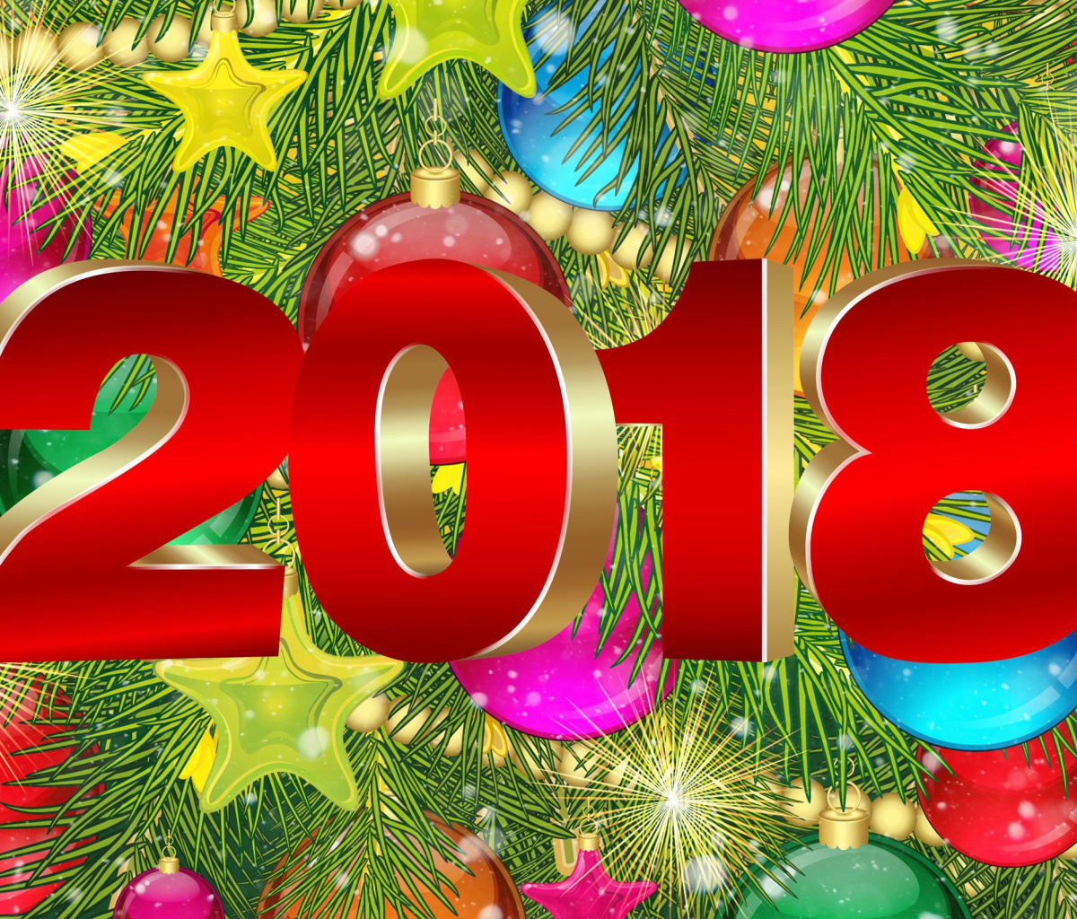 Sfondi Happy New Year 2018 eMail Greeting Card 1200x1024