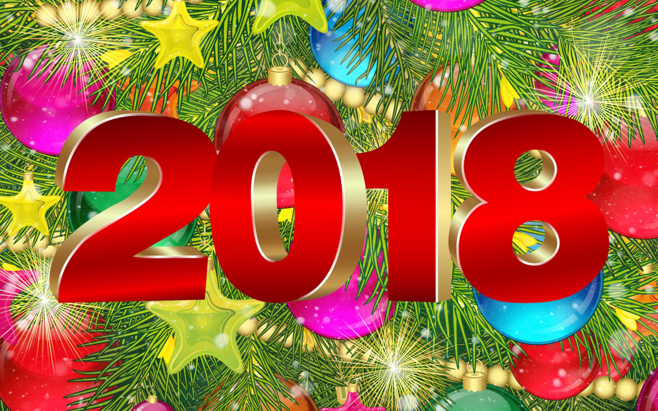 Sfondi Happy New Year 2018 eMail Greeting Card 1280x800