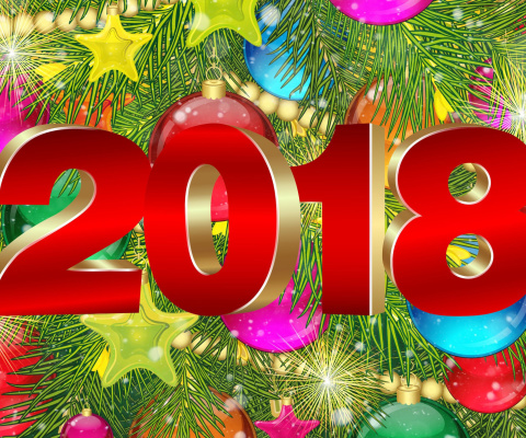 Fondo de pantalla Happy New Year 2018 eMail Greeting Card 480x400