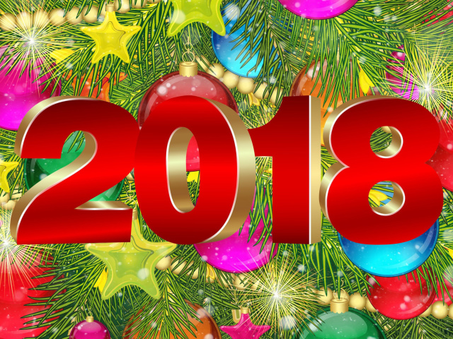 Happy New Year 2018 eMail Greeting Card wallpaper 640x480