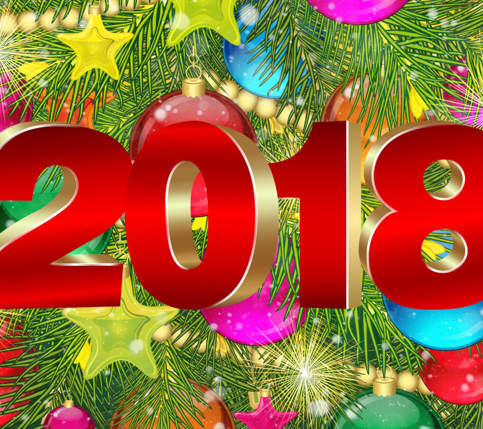 Happy New Year 2018 eMail Greeting Card wallpaper 960x854