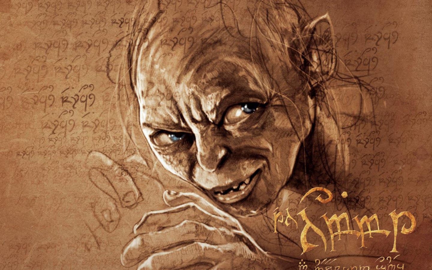 Das The Hobbit Gollum Artwork Wallpaper 1440x900