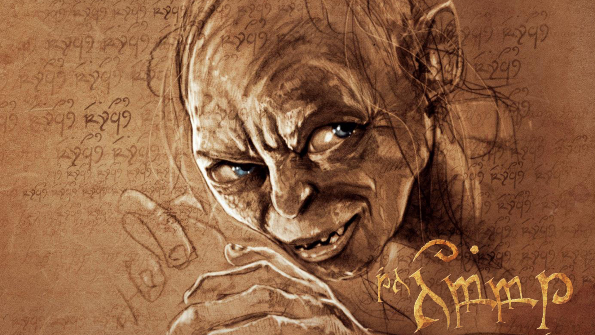 The Hobbit Gollum Artwork wallpaper 1920x1080