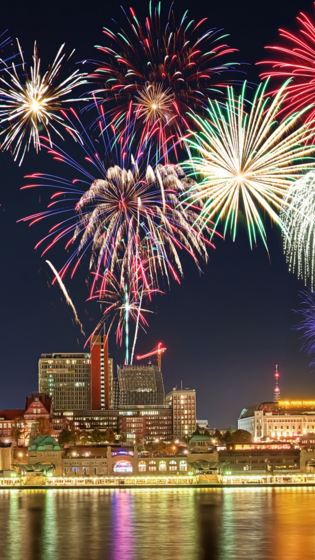 Fondo de pantalla New Year Fireworks 640x1136