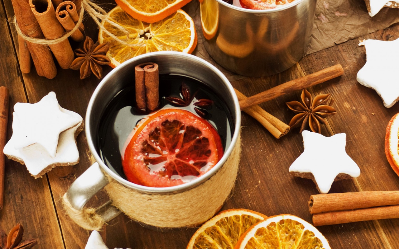 Mulled Wine Christmas Drink wallpaper 1280x800