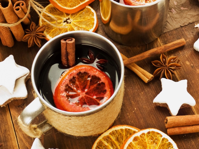 Das Mulled Wine Christmas Drink Wallpaper 640x480