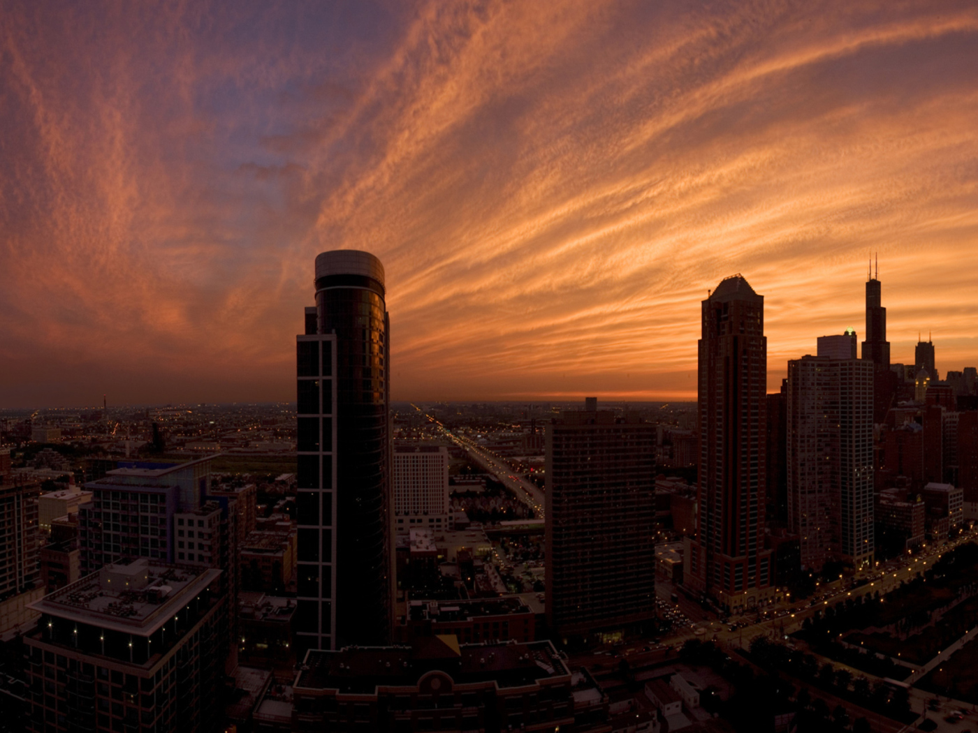 Обои Chicago Sunset 1400x1050