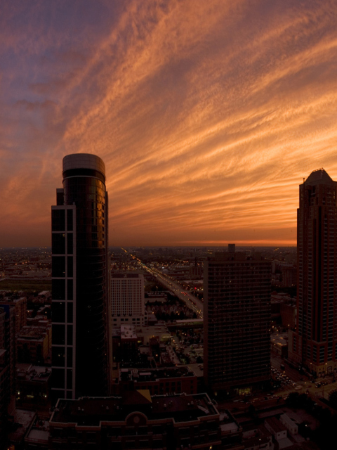 Chicago Sunset wallpaper 480x640