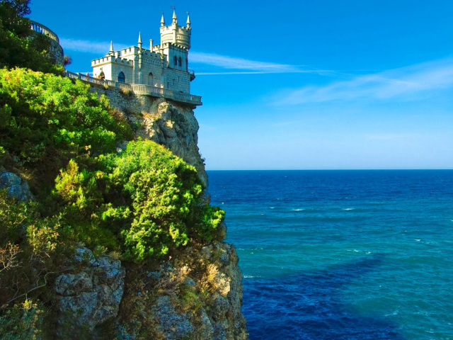 Das Swallows Nest Castle in Crimea Wallpaper 640x480