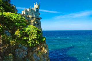 Swallows Nest Castle in Crimea Background for Android, iPhone and iPad