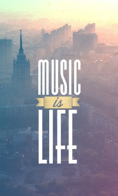 Das Music Is Life Wallpaper 240x400