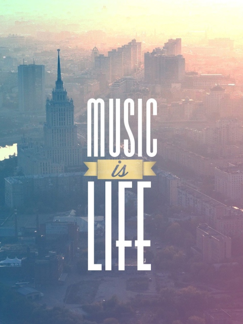 Das Music Is Life Wallpaper 480x640