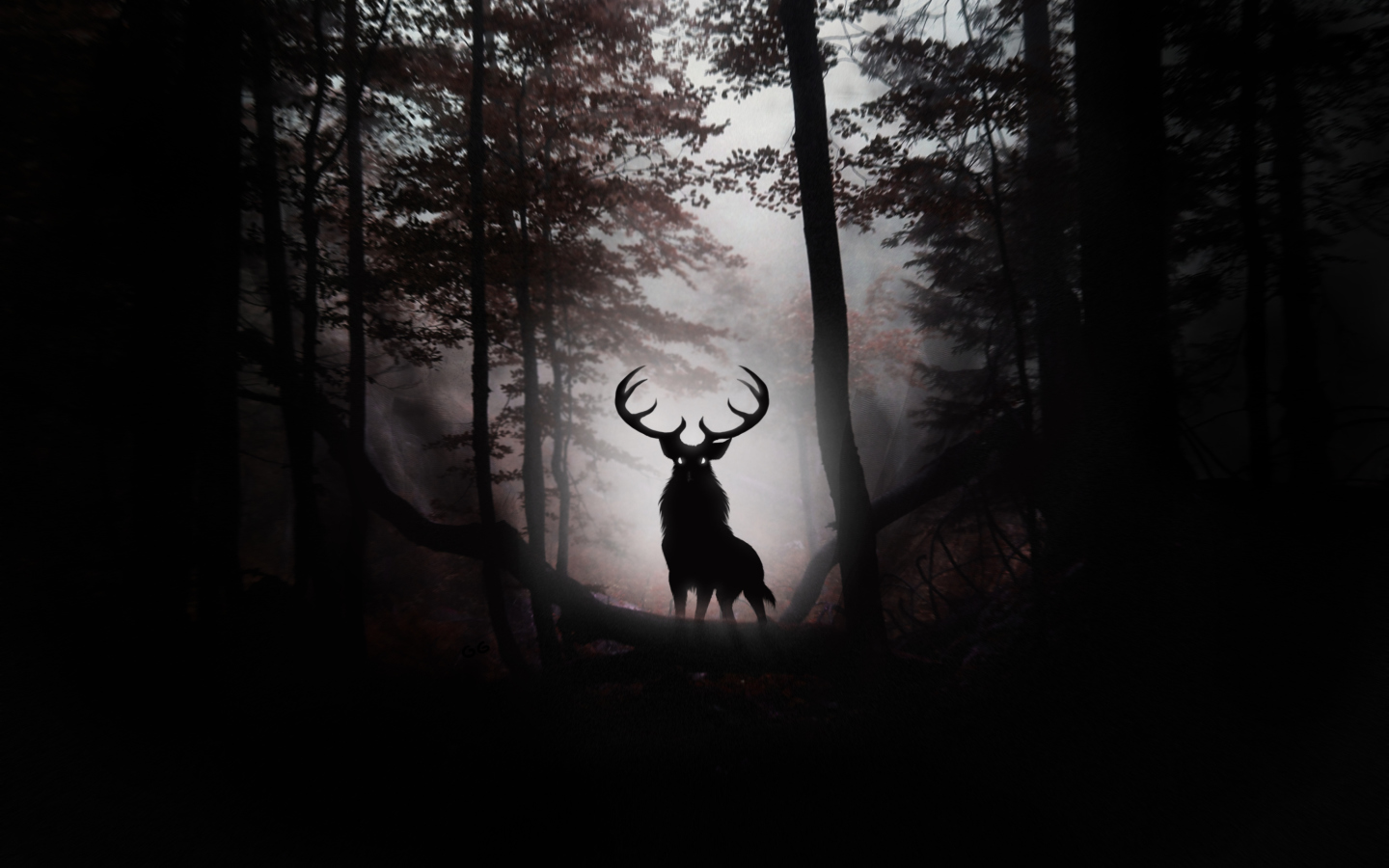 Screenshot №1 pro téma Deer In Dark Forest 1440x900