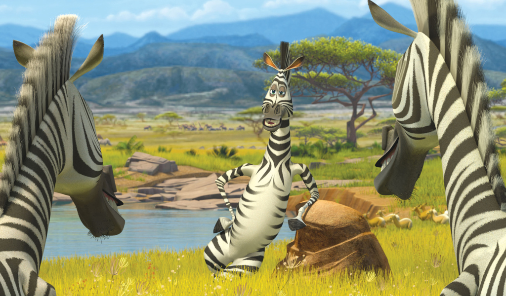 Sfondi Zebra From Madagascar 1024x600