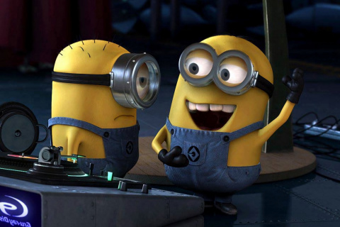 Das DJ Minions Wallpaper 480x320