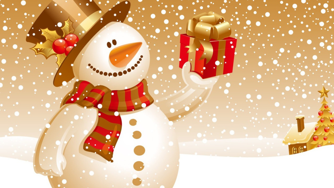 Snowman wallpaper 1280x720