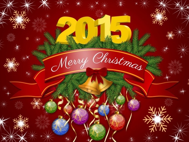 New Year and Xmas 2015 wallpaper 640x480