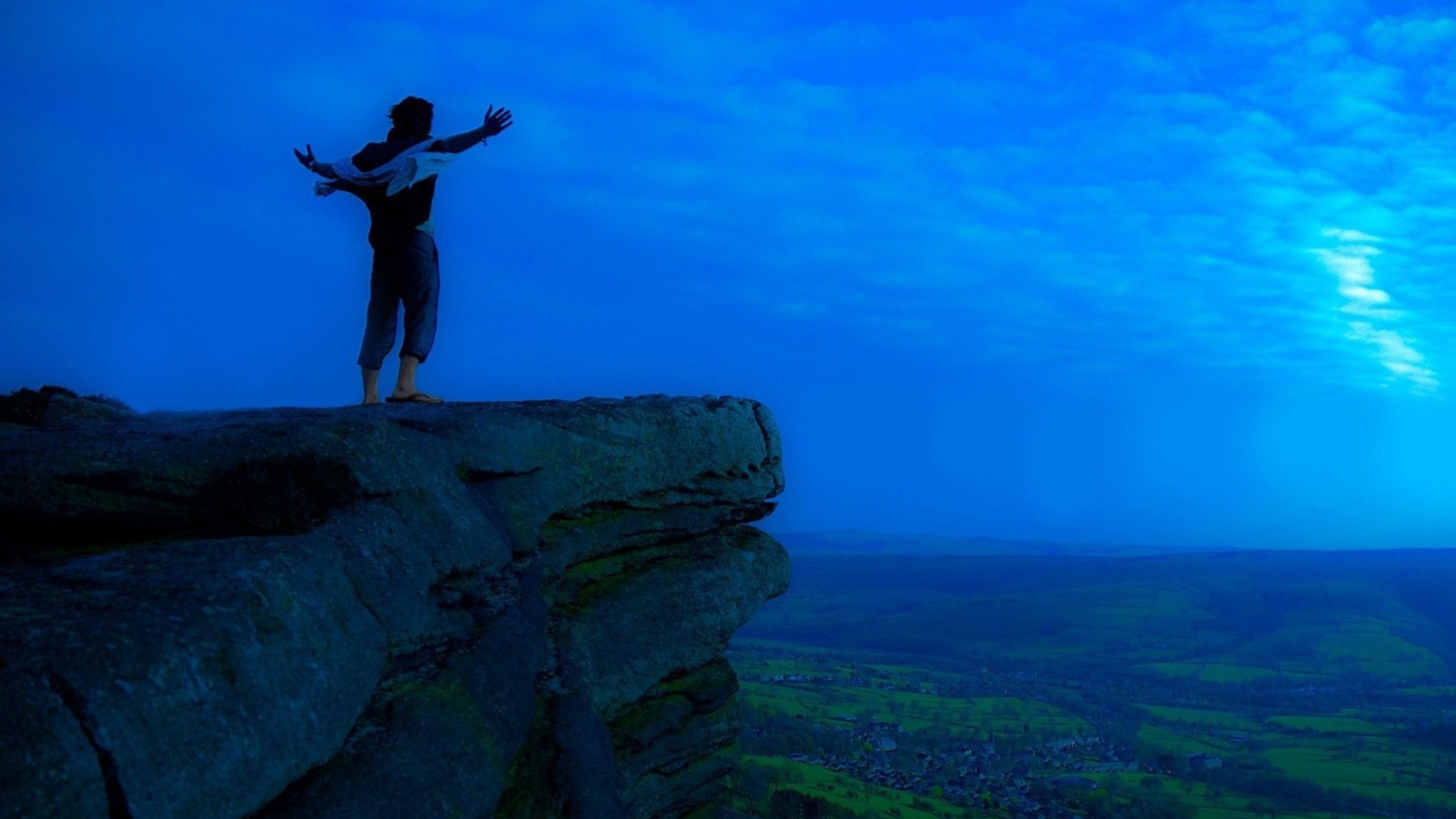 Alone on Rock wallpaper 1920x1080