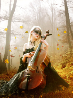 Das Fairy Woman in Forest Wallpaper 240x320
