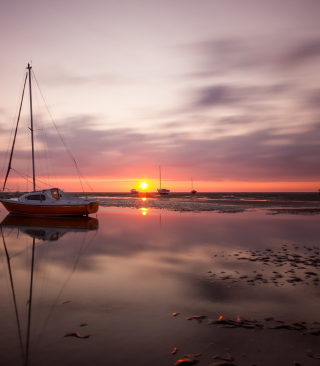 Boat At Sunset - Obrázkek zdarma pro Nokia Asha 308