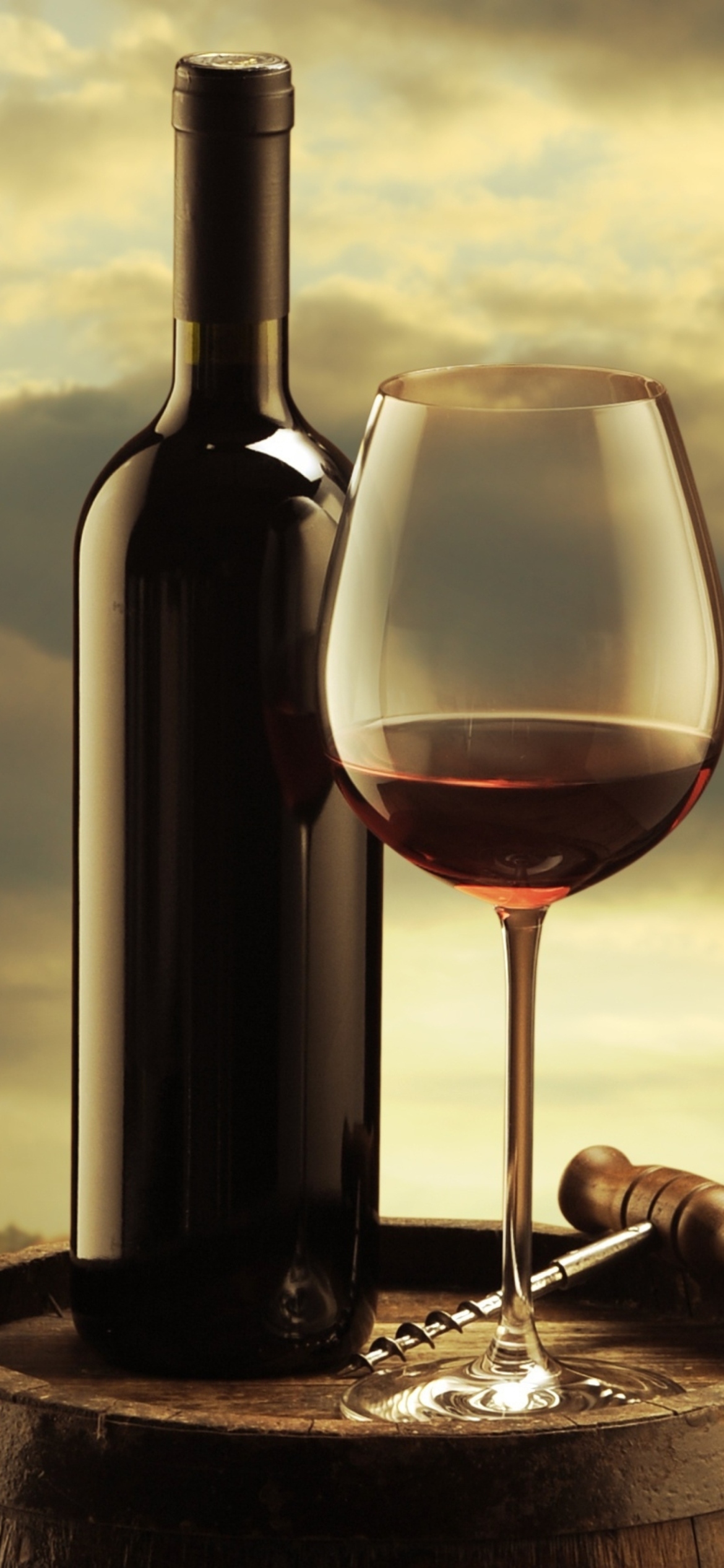 Fondo de pantalla Red Wine And Wine Glass 1170x2532