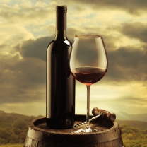 Fondo de pantalla Red Wine And Wine Glass 208x208