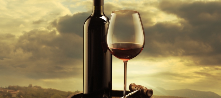 Fondo de pantalla Red Wine And Wine Glass 720x320