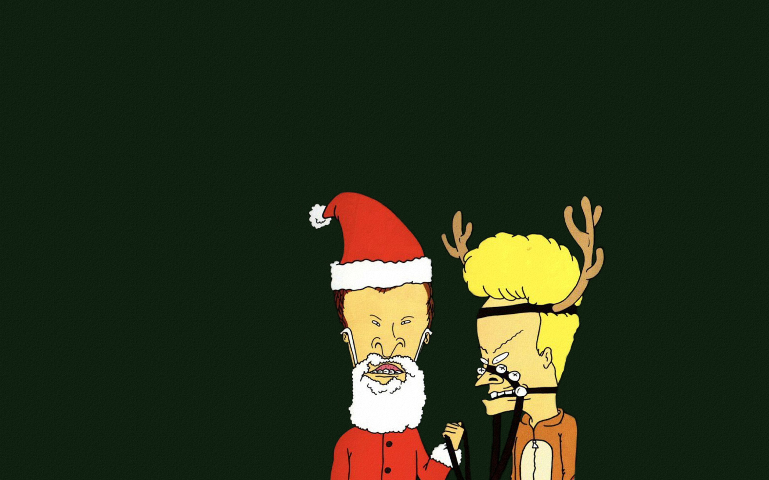 Обои Beavis And Butt-Head Christmas 2560x1600