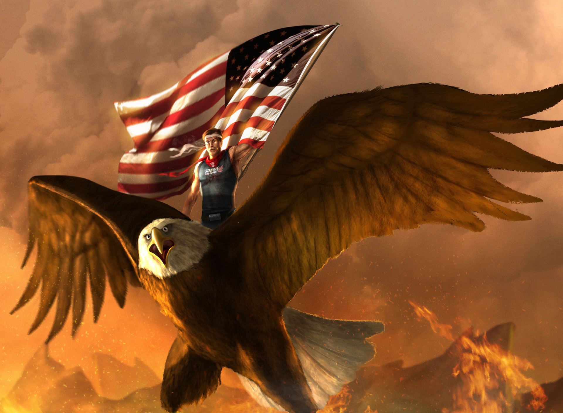 USA President on Eagle wallpaper 1920x1408
