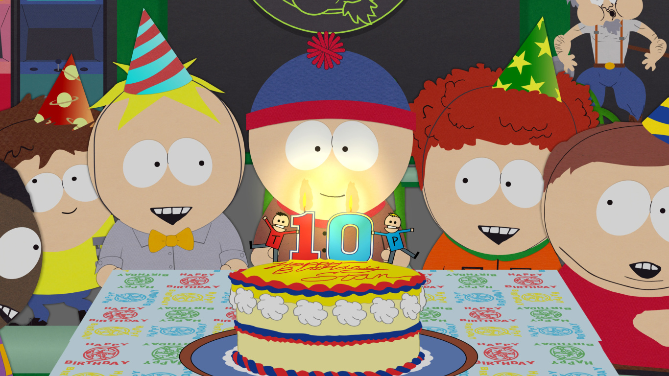 Sfondi South Park Season 15 Stans Party 1366x768