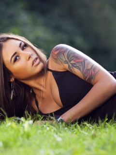 Model With Tattoo wallpaper 240x320