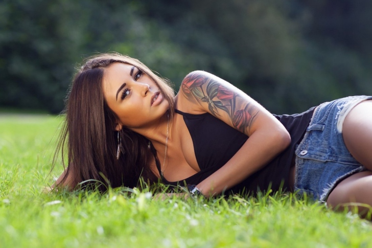 Model With Tattoo wallpaper