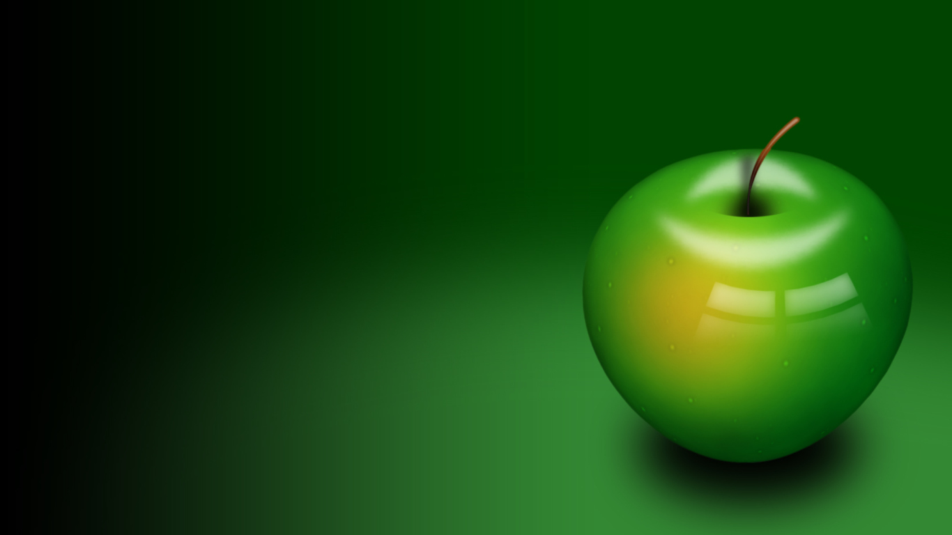 Sfondi Green Apple 1366x768