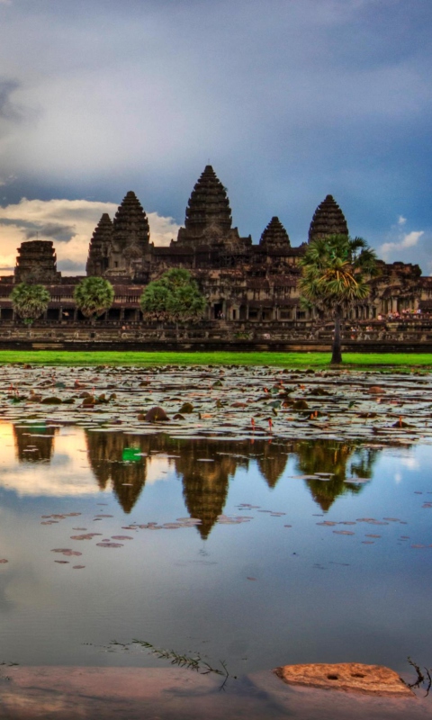 Fondo de pantalla Angkor Wat 480x800