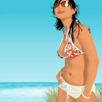 Girl On The Beach wallpaper 208x208