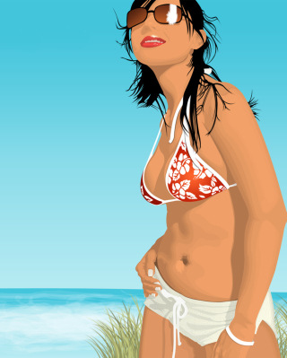 Kostenloses Girl On The Beach Wallpaper für 240x320