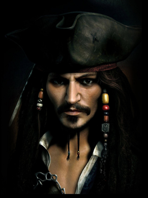 Fondo de pantalla Captain Jack Sparrow 480x640