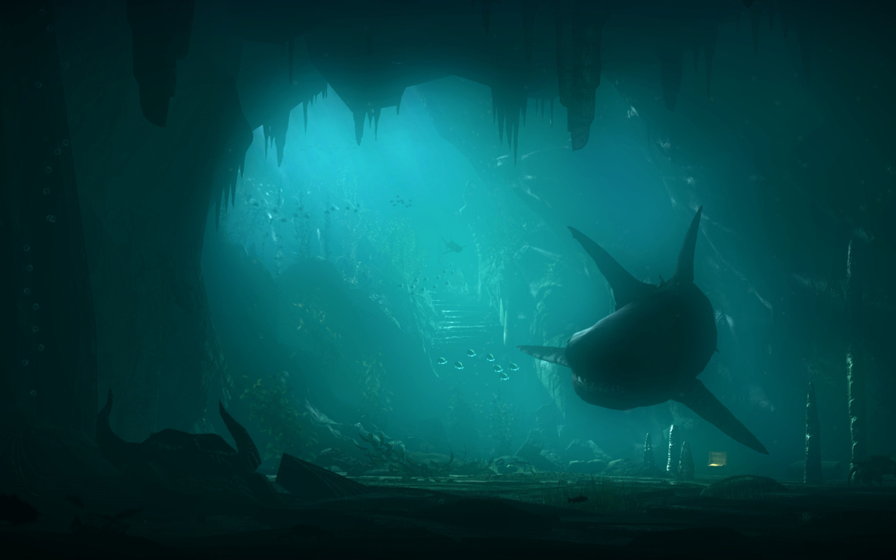 Das Shark Underwater Wallpaper 1280x800