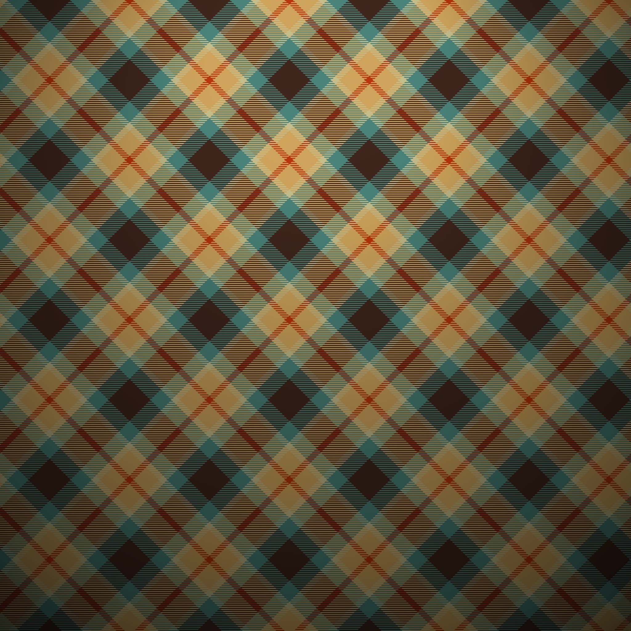 Sfondi Blue And Orange Plaid Pattern 2048x2048