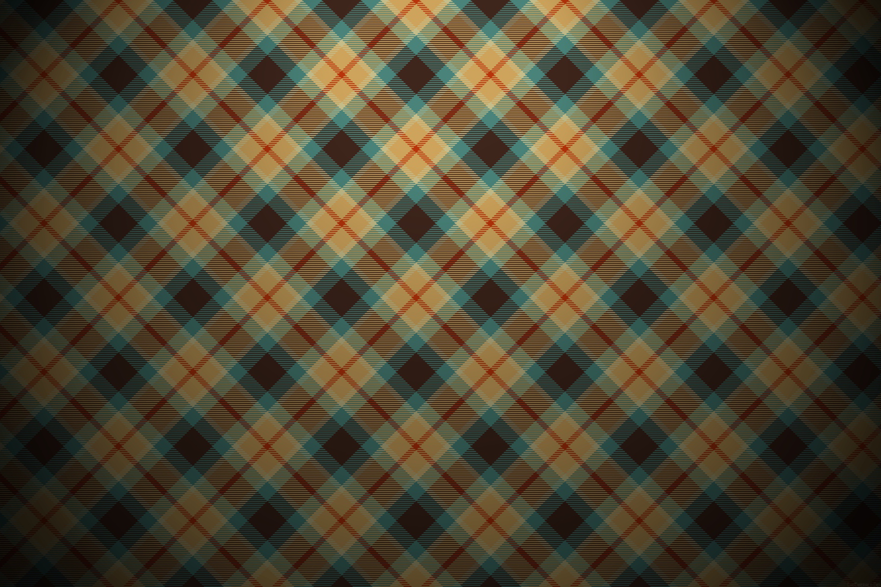 Blue And Orange Plaid Pattern wallpaper 2880x1920