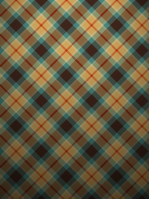 Das Blue And Orange Plaid Pattern Wallpaper 480x640