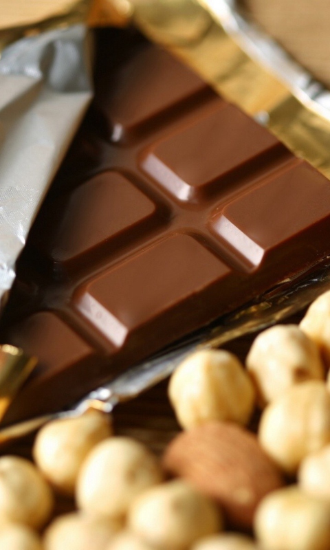 Chocolate And Nuts wallpaper 480x800