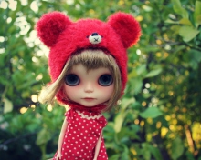 Cute Doll In Red Hat wallpaper 220x176